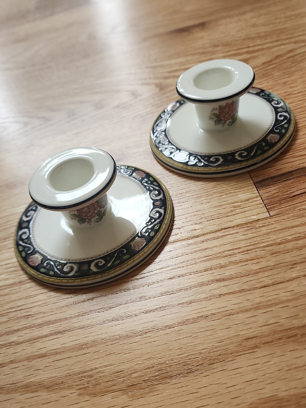 Wedgwood "Runnymede" Vintage Bone China Candlestick Set